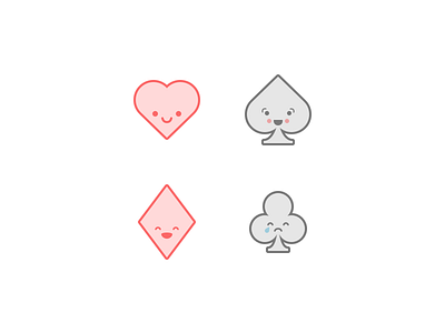 Cute Playing Card Icons card clubs cute diamonds hearts minimalistic simple spades