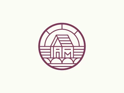 House design flat home house icon illustration indonesia lineart logo purple sun vector