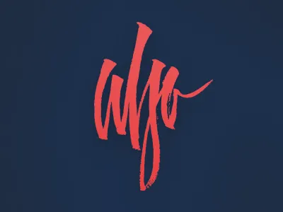 Also also blue bruspen calligraphy dark lettering red