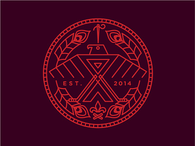 Family Crest bird campfire crest feather fleur de lis hockey needle peacock feather tent thunderbird