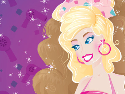 Style Magic Barbie 80s barbie illustration vector