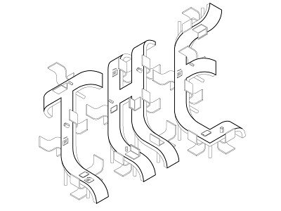 THE isometric linework type typography