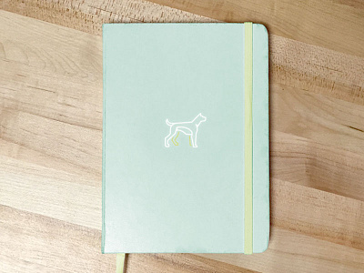 Green & Halliburton branding dog icon illustration logo moleskine