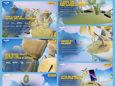 Island : Web3 Gaming Platform blockchain causal games design engaging gaming metaverse nft playful tropical island ui ui design user experience user interface ux ux design uxui visuals web design web ui web3