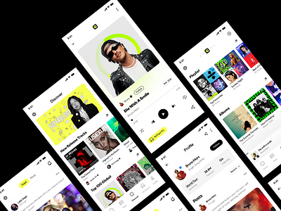 Music App app development app ui branding clean design discovery illustration mobile app mp3 player music app music player player product design profile typography ui ui ux user experience user profile ux