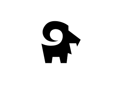 Goat + comma negative space logo black and white comma goat logo negative space