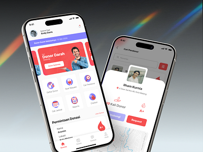 Mobile App Design for Blood Donation App UI app blood donation ui mobile app ui uiux