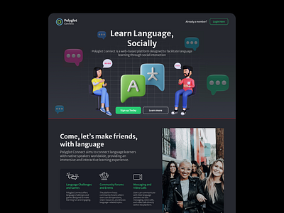 Polyglot Connect - Language Learning Platform figma ui ux