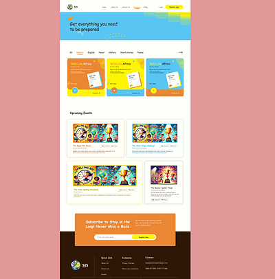 Kids website resource page ui ux website