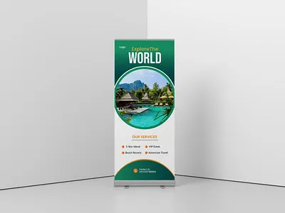 Travel Agency Roll Up Banner Design agency banner design design explore luxury resort roll up banner design tour tourism travel travel industry travel marketing world
