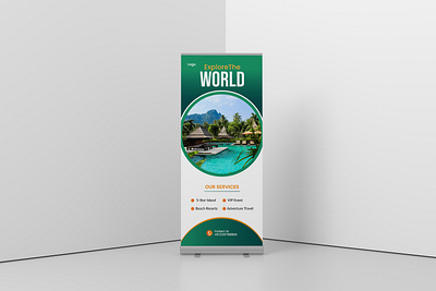 Travel Agency Roll Up Banner Design agency banner design design explore luxury resort roll up banner design tour tourism travel travel industry travel marketing world