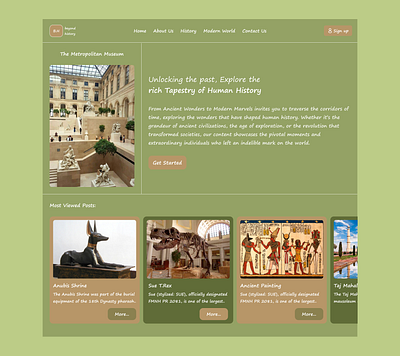 "beyond history" History Web Site Project antiquities graphic design green history logo minimalist ui website