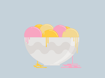 Ice cream dripping illustration simple trend