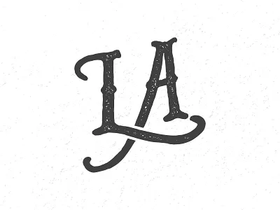 LA, y'all flat grunge icon illustration lettering logo monogram serif texture type typography vintage