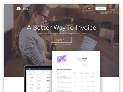 Gladbillslp accounting gladbills invoice invoicing landingpage