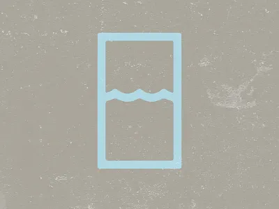 The glass is half full glass logo water