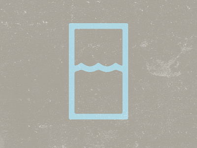 The glass is half full glass logo water