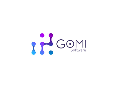 Gomi Software Logo branding dots fluid gradient identity innovation logo software startup