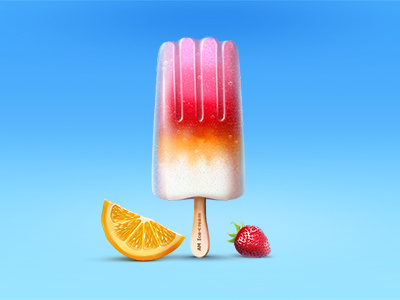 Fruit Ice Cream berries blue food fruit ice ice cream icon illustration orange pink strawberry