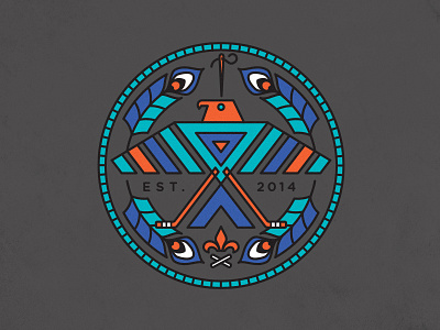 Family Crest Take 2 bird campfire crest feather fleur de lis hockey needle peacock feather tent thunderbird