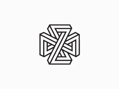 Possible abstraction blackwhite cross design impossible logo minimal object symbol