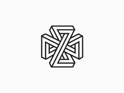 Possible abstraction blackwhite cross design impossible logo minimal object symbol