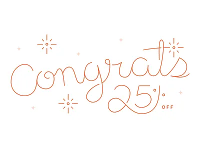 Congrats 25% Off! congrats congratulations custom type discount sale typography