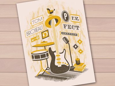 Tom Brosseau - Perfect Abandon 2 color design music poster print tom brosseau