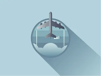 Airplane air airplane clouds graphic design icon illustration minimal sky travel