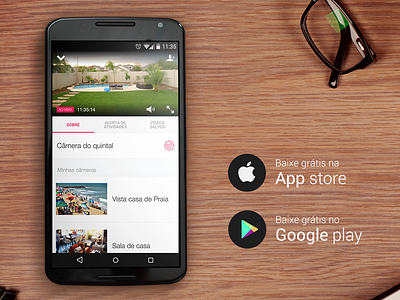 Android Video Stream App android app store badge apple store google play badge ipcam material design nexus 6 player robert stream vejoaovivo video screen