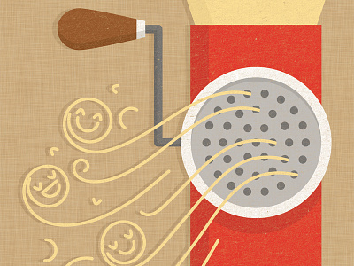 Scaddabush - Italian Restaurant advertising faces food happy illustration italian machine pasta poster restaurant spaghetti