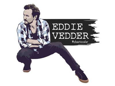 Ed Ved eddie vedder illustration. vector pearl jam