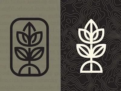 Logo concept bold branding flower icon iconography leaf logo pattern seal stamp stroke topography
