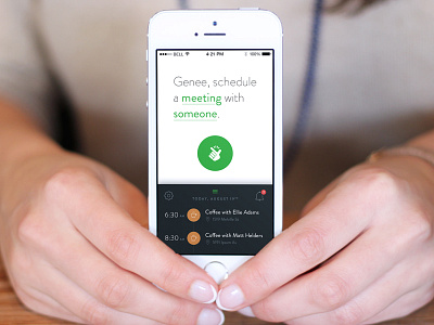 Genee Meeting Schedule Screen app calendar iconography ios minimal typography ui ux