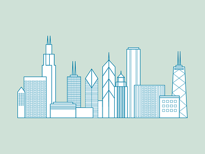 Chicago chicago city flat icon illustration landscape line skyline