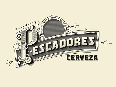 Pescadores beer lettering old vintage