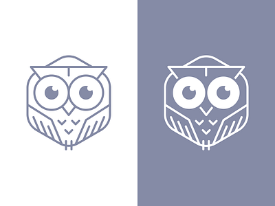 Hexagonal Owl eyes hexagon line logo logomark owl