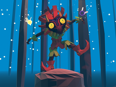 Skull Kid 3d c4d illustration low poly model nintendo video game zelda