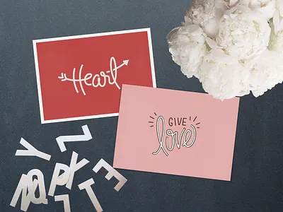 Two Love Cards free goods greeting heart love mine paper pink print printable red valentines