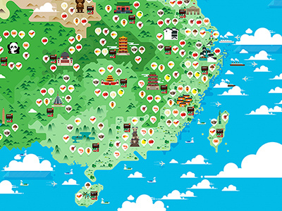 CHINA MAP DESIGN-1 china map chongqing fujian guangdong guangxi hubei hunan jiangsu jiangxi sichuan taiwan zhejiang