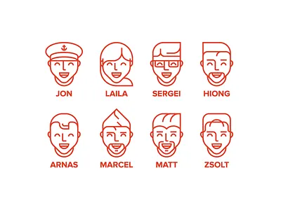 Hanno shipmates boy designer faces girl hanno hollow icon iconography line team