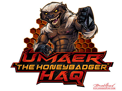 Honey Badger Mascot animal badger design fierce honey logo