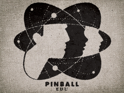 Vintage Design identity logo mark pinball