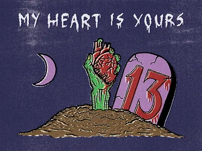 Friday the 13th friday the 13th heart tombstone valentines zombie