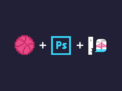 Dribbble + Photoshop + Susan Kare dribbbe event icons photoshop susankare