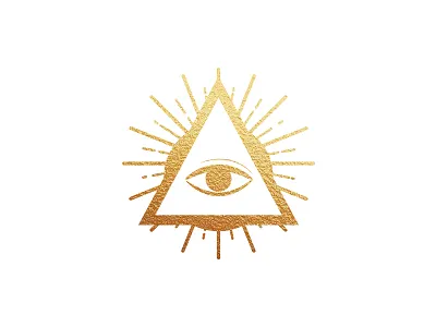 A-lluminati eye gold icon illuminati sun rays texture triangle