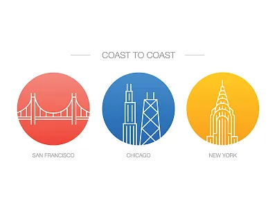 Coast to Coast chicago icon new york san francisco