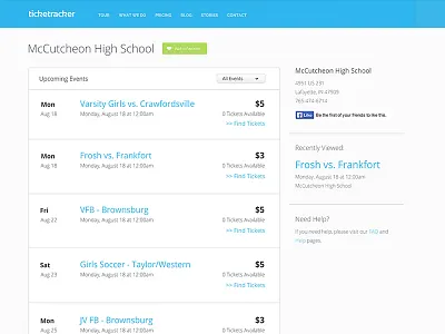 Ticketracker Marketplace branding clean ui design web design