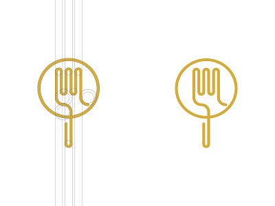 Fork & Plate abstract catering concept eat food fork logo plate