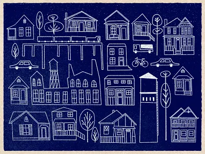 Xocolatl Neighborhood atlanta branding cacao chocolate city houses illustration jukudesign logo design packaging xoatl